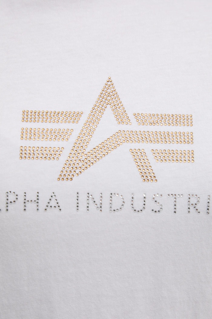 Bavlnené tričko Alpha Industries Crystal T Wmn 136063 biela