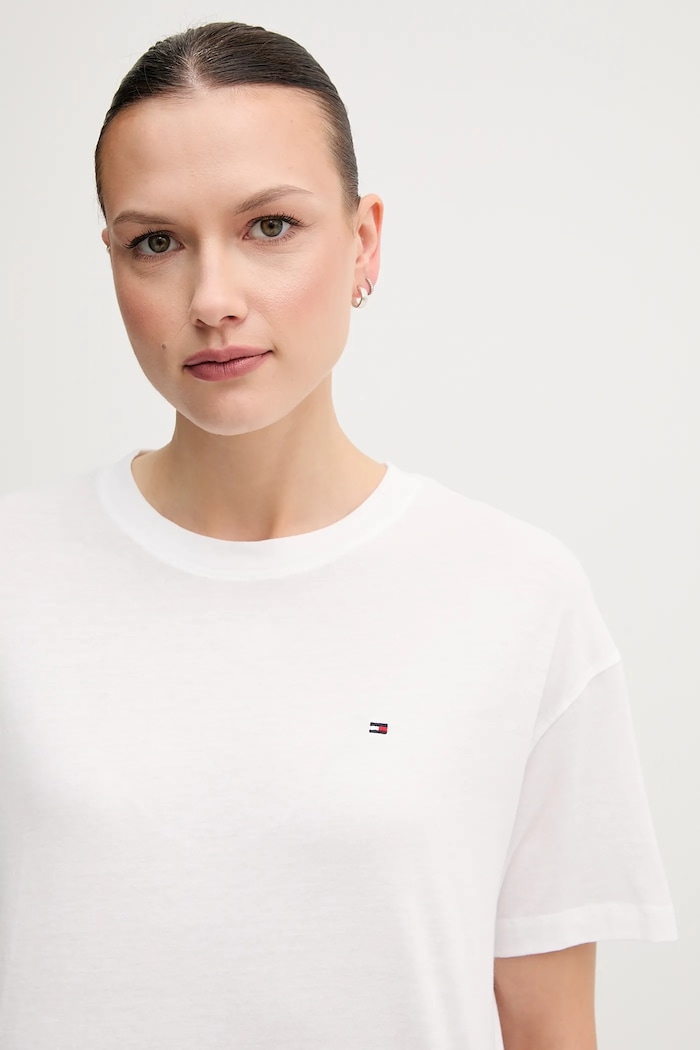 Odjeća Pamučna majica Tommy Hilfiger UW0UW05763 bijela