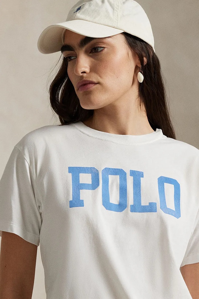 Βαμβακερό μπλουζάκι Polo Ralph Lauren λευκό 211965096