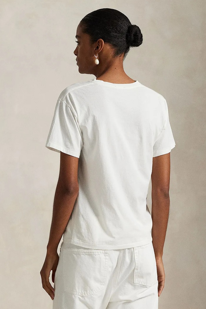 Polo Ralph Lauren Βαμβακερό μπλουζάκι Polo Ralph Lauren 211965107 λευκό SS25