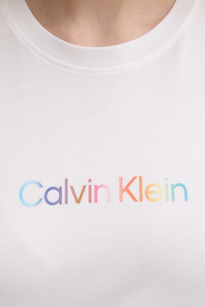 Pamučna homewear majica Calvin Klein Underwear bijela LV00QS7470