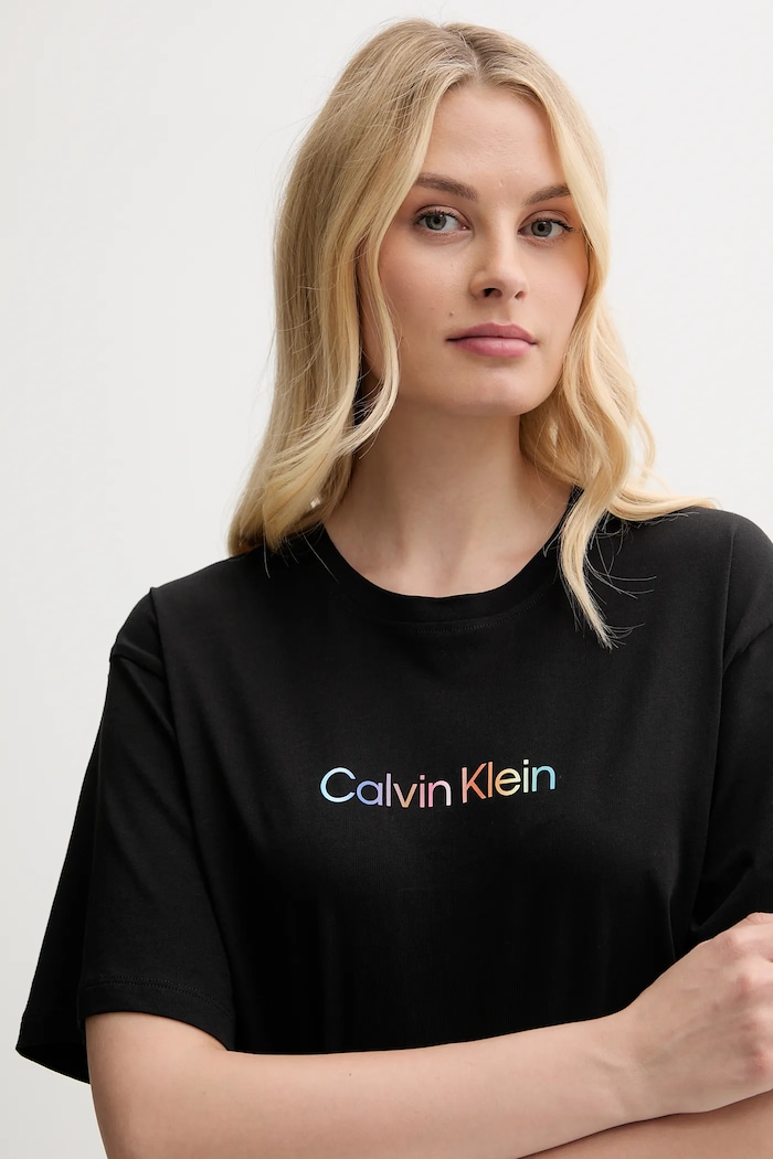 Ρούχα Βαμβακερό lounge t-shirt Calvin Klein Underwear LV00QS7470 μαύρο