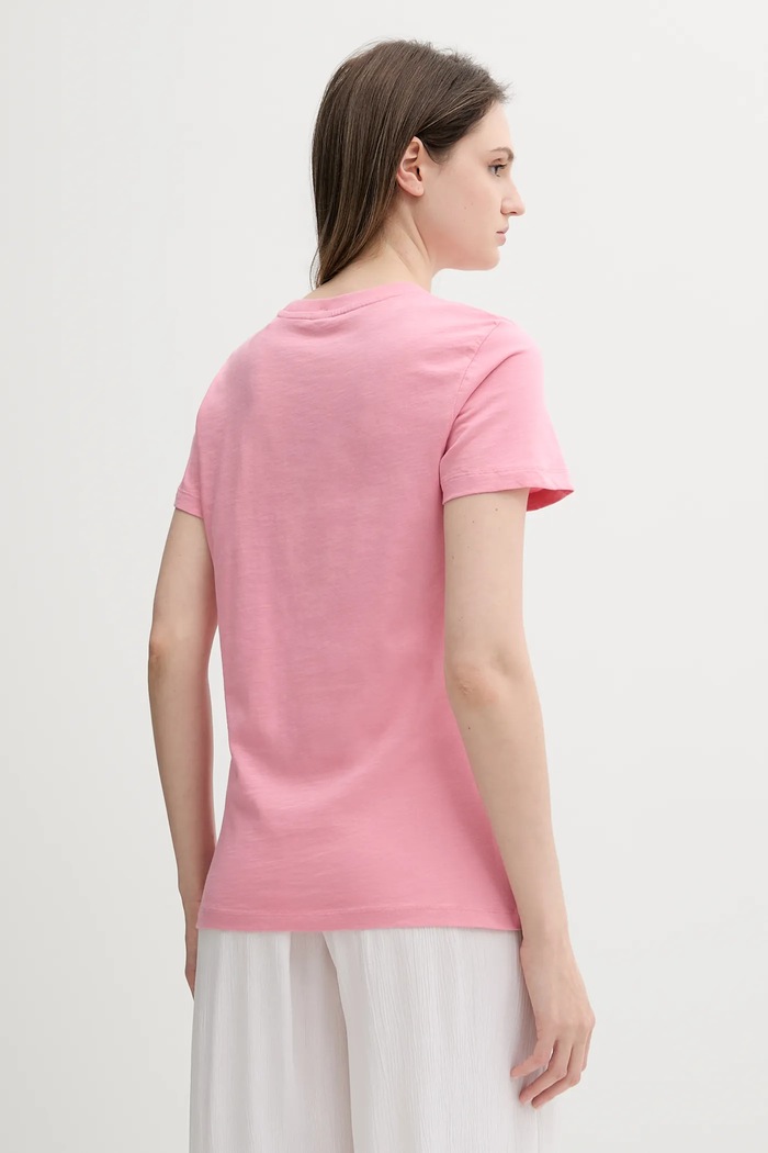 Guess T-shirt bawełniany E5GI03.K8G01 różowy SS25