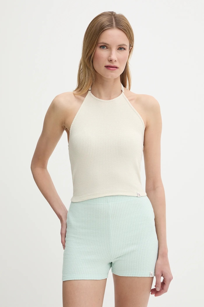 Top Calvin Klein Jeans slim béžová J20J225300