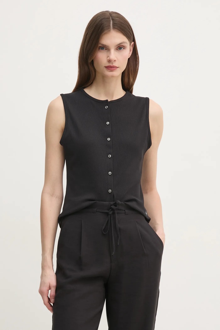 Top Calvin Klein Jeans με ελαστάν μαύρο J20J225307
