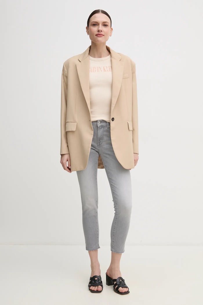 Топ Calvin Klein Jeans J20J225520 бежов SS25
