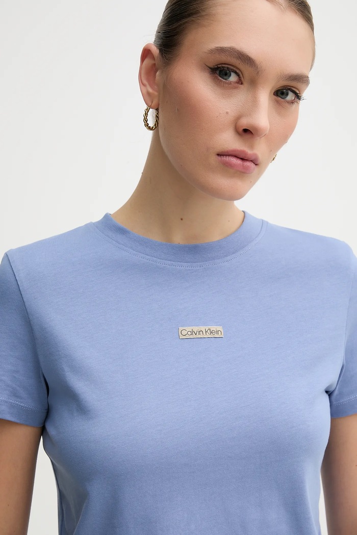 Bavlněné tričko Calvin Klein Jeans modrá J20J225524