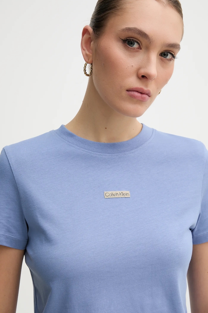 Bavlněné tričko Calvin Klein Jeans modrá J20J225524