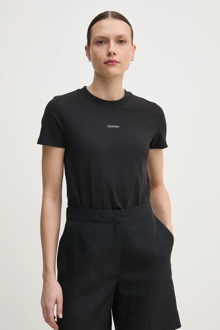 Bavlnené tričko Calvin Klein Jeans jednofarebný čierna J20J225524