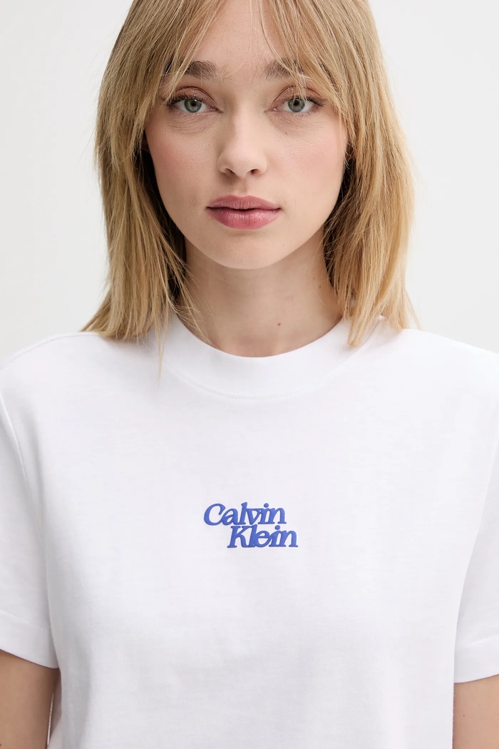 Дрехи Calvin Klein Jeans Памучна тениска Calvin Klein Jeans LV047B851G бял