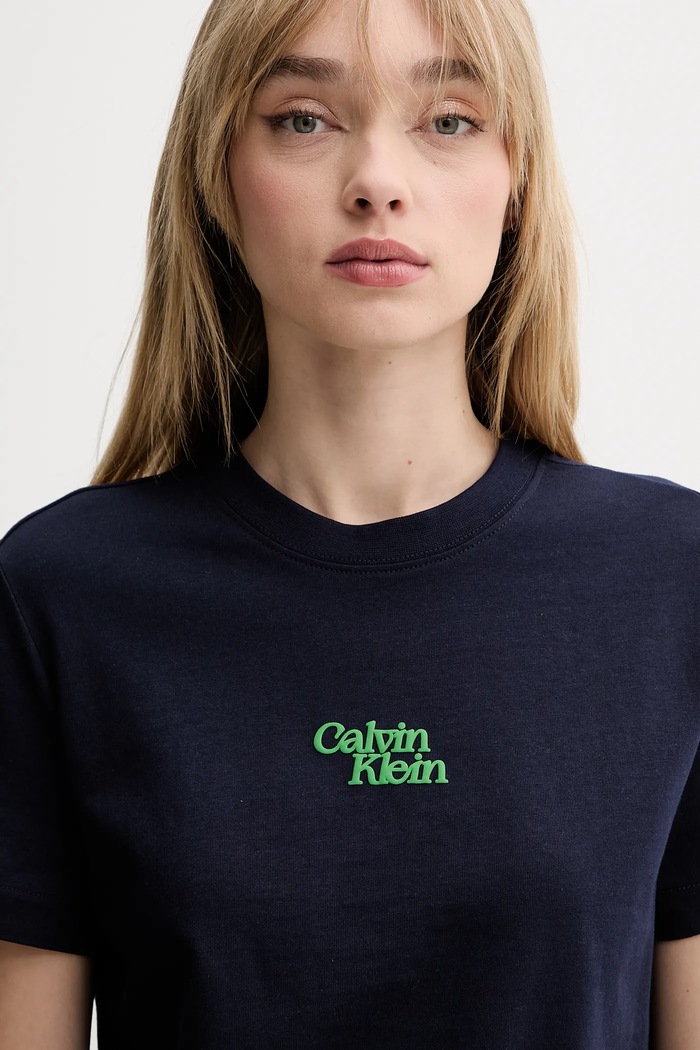 Ruházat Calvin Klein Jeans pamut póló LV047B851G sötétkék