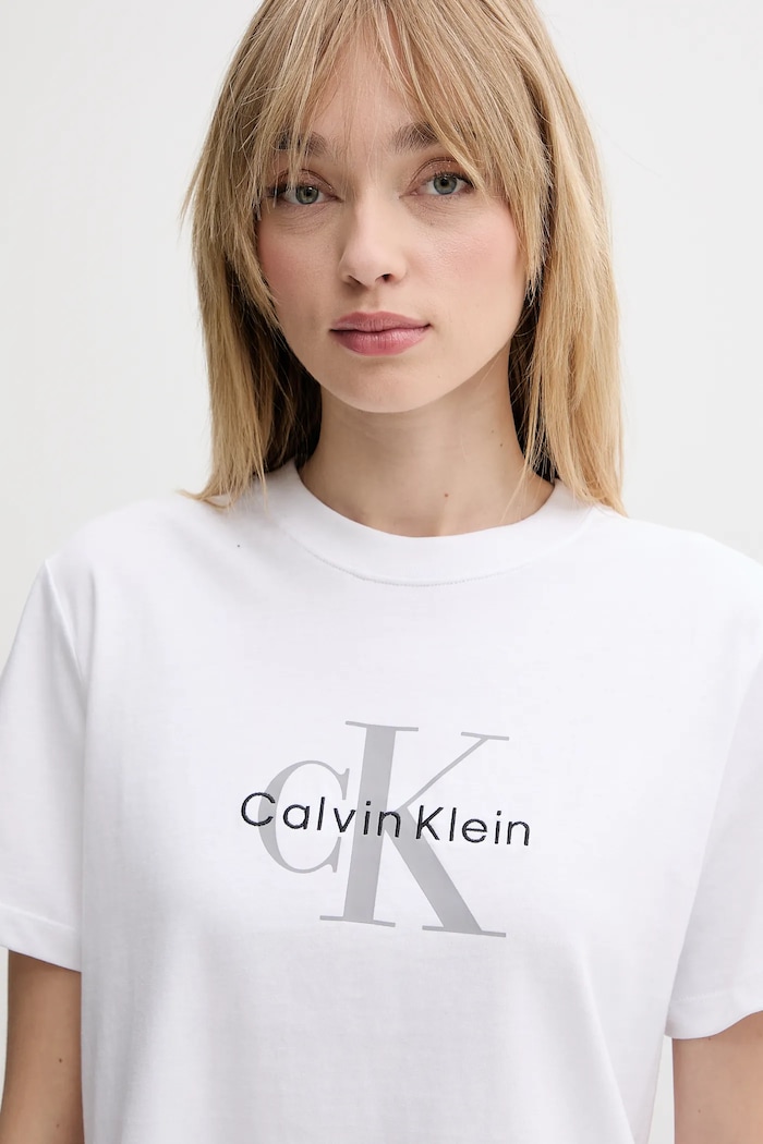 Ruházat Calvin Klein Jeans póló női pamut LV047B865G fehér