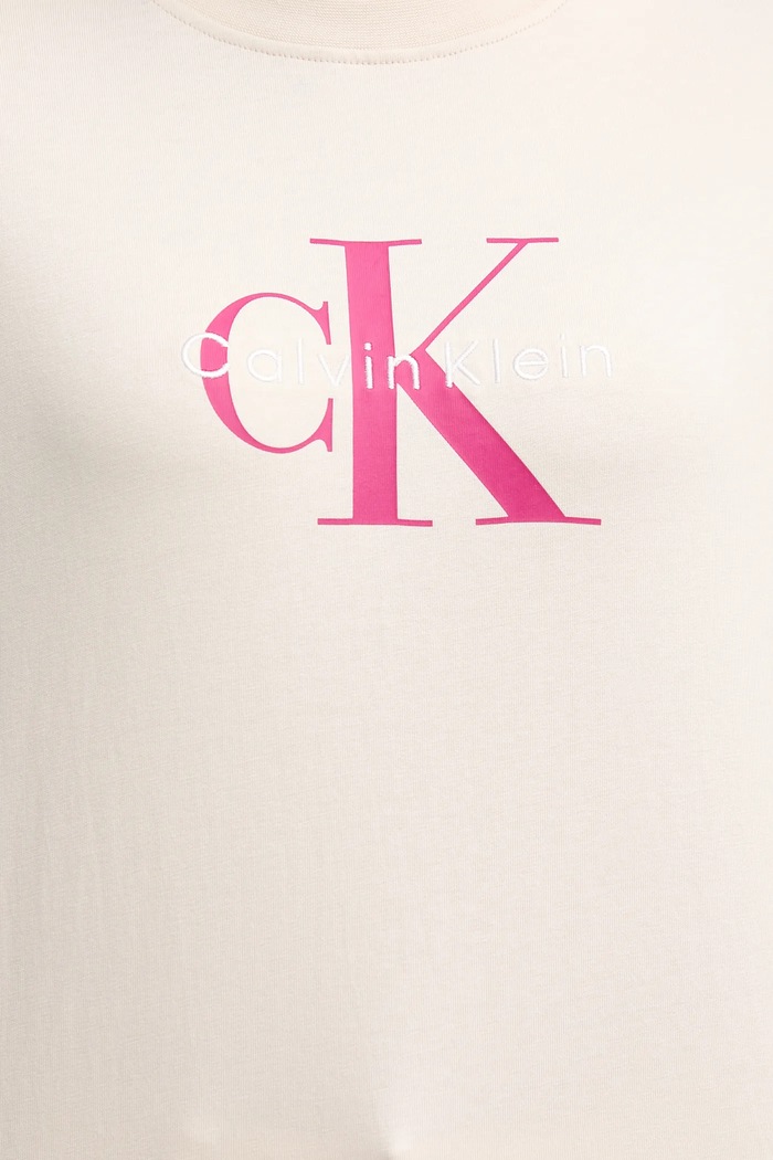 Calvin Klein Jeans t-shirt damski bawełniany LV047B865G beżowy
