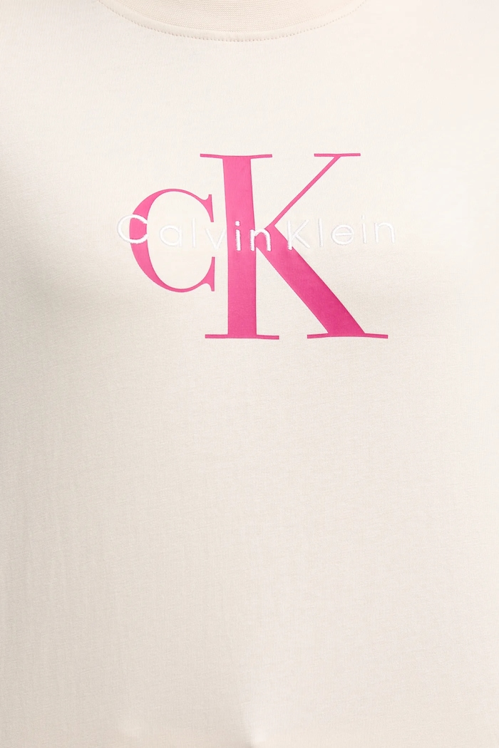 Calvin Klein Jeans t-shirt damski bawełniany LV047B865G beżowy