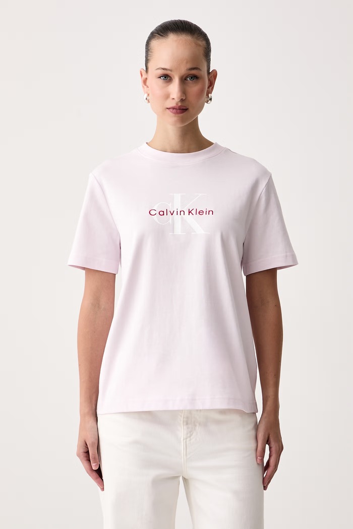 Calvin Klein Jeans T-shirt damski bawełniany różowy LV047B865G