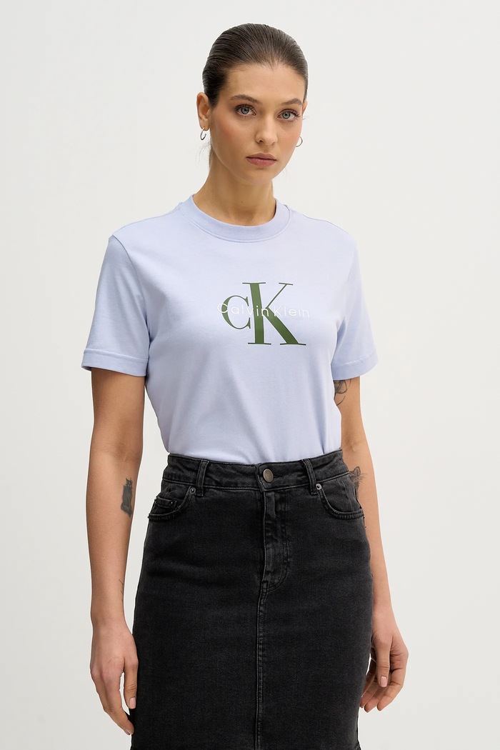 Calvin Klein Jeans tricou pentru femei bumbac albastru LV047B865G