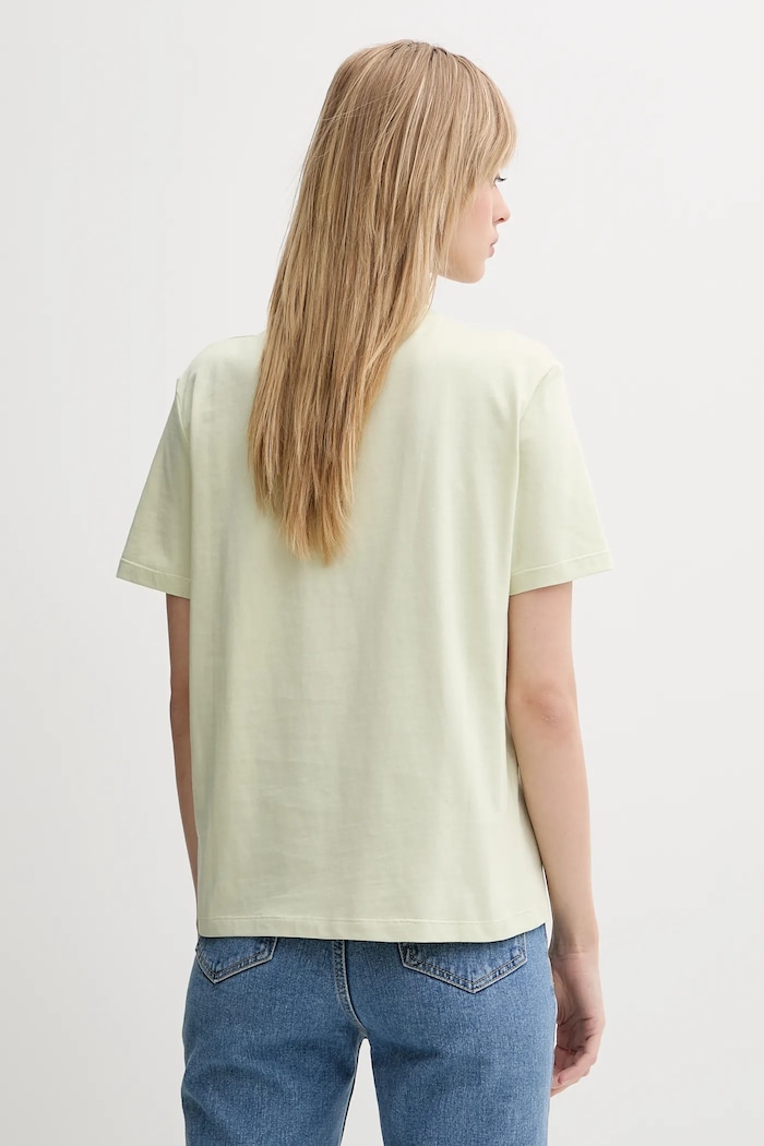 Calvin Klein Jeans t-shirt damski bawełniany LV047B865G zielony SS26