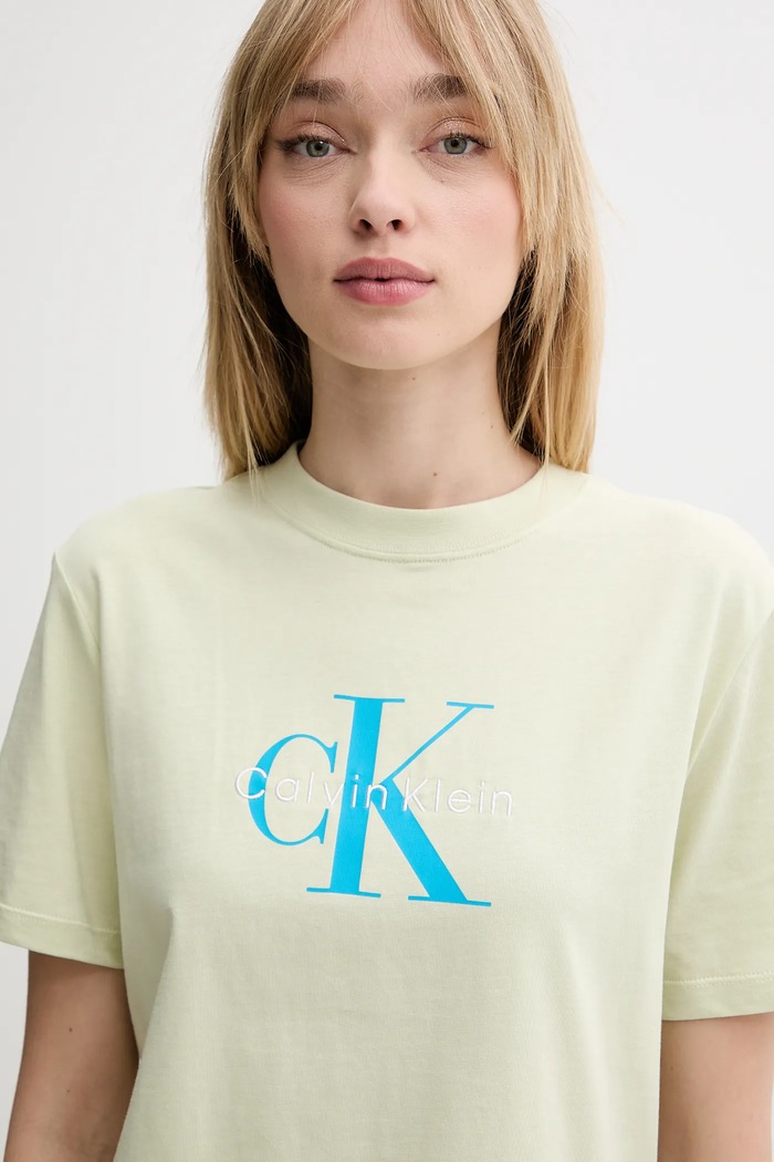 Odzież Calvin Klein Jeans t-shirt damski bawełniany LV047B865G zielony