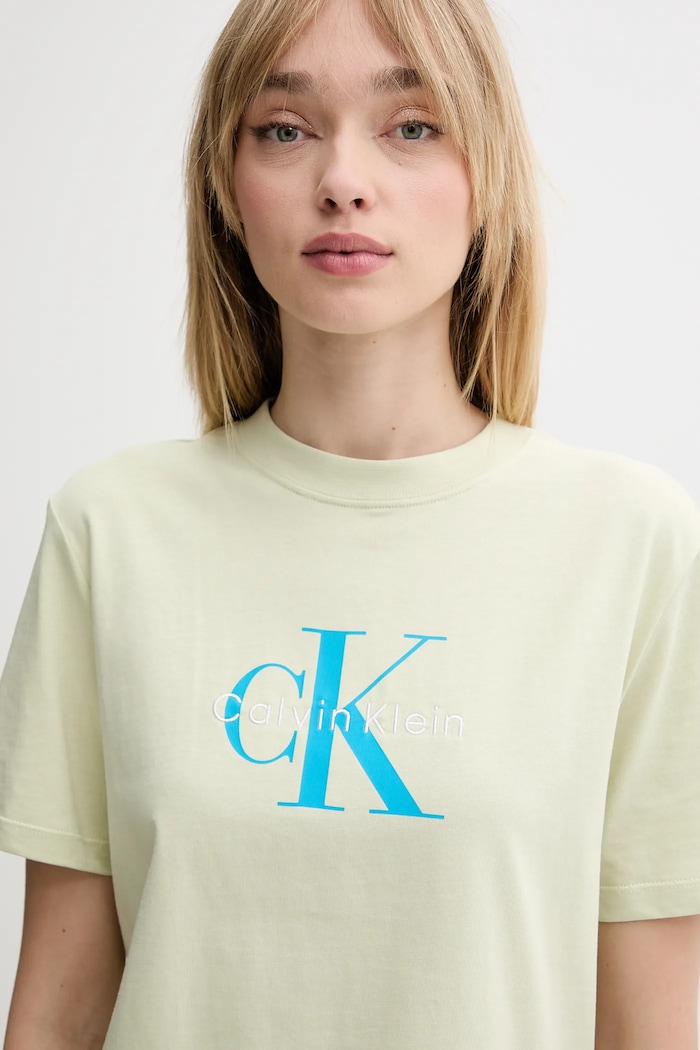 Odzież Calvin Klein Jeans t-shirt damski bawełniany LV047B865G zielony