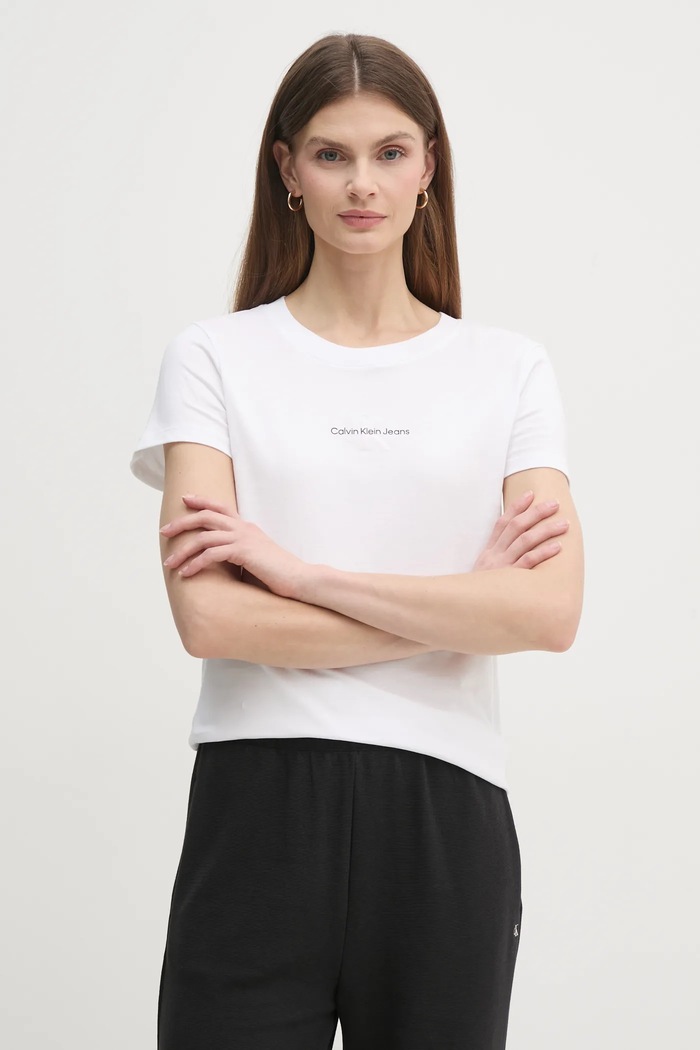 Calvin Klein Jeans t-shirt nadruk biały J20J225252