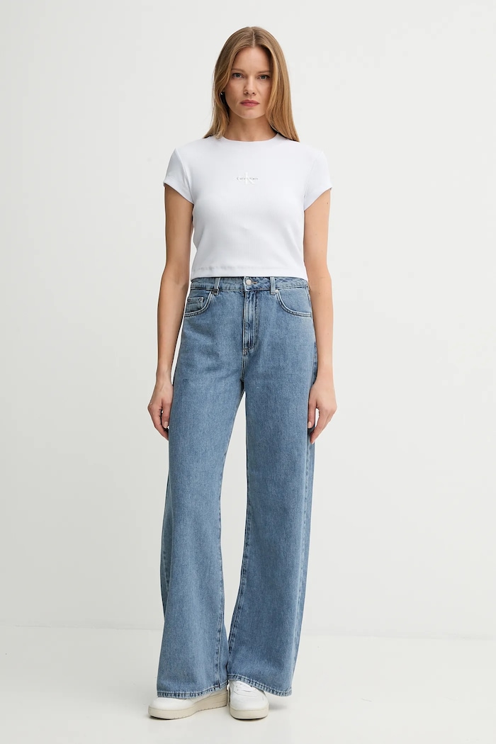 Calvin Klein Jeans тениска дамска LV047AB802 виолетов SS26