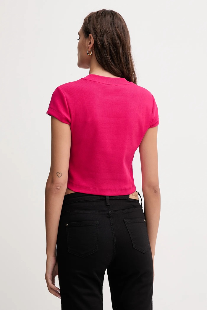 Oblečení Calvin Klein Jeans tričko dámské LV047AB802 růžová