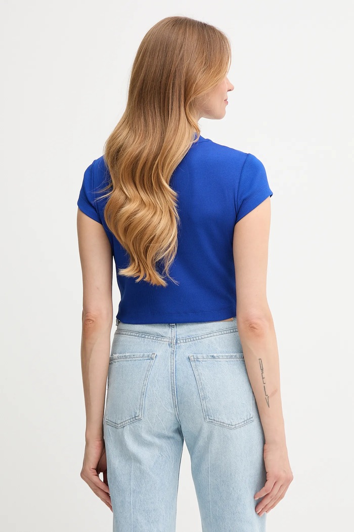 Oblečení Calvin Klein Jeans tričko dámské LV047AB802 modrá