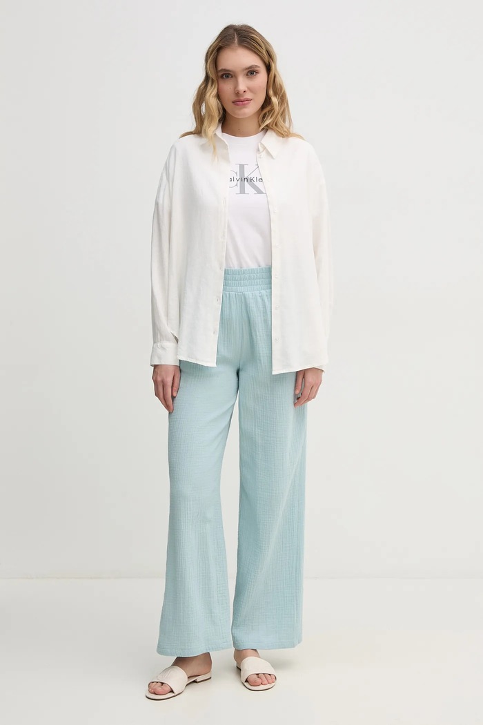 Calvin Klein Jeans pamut póló LV047B864G fehér SS25