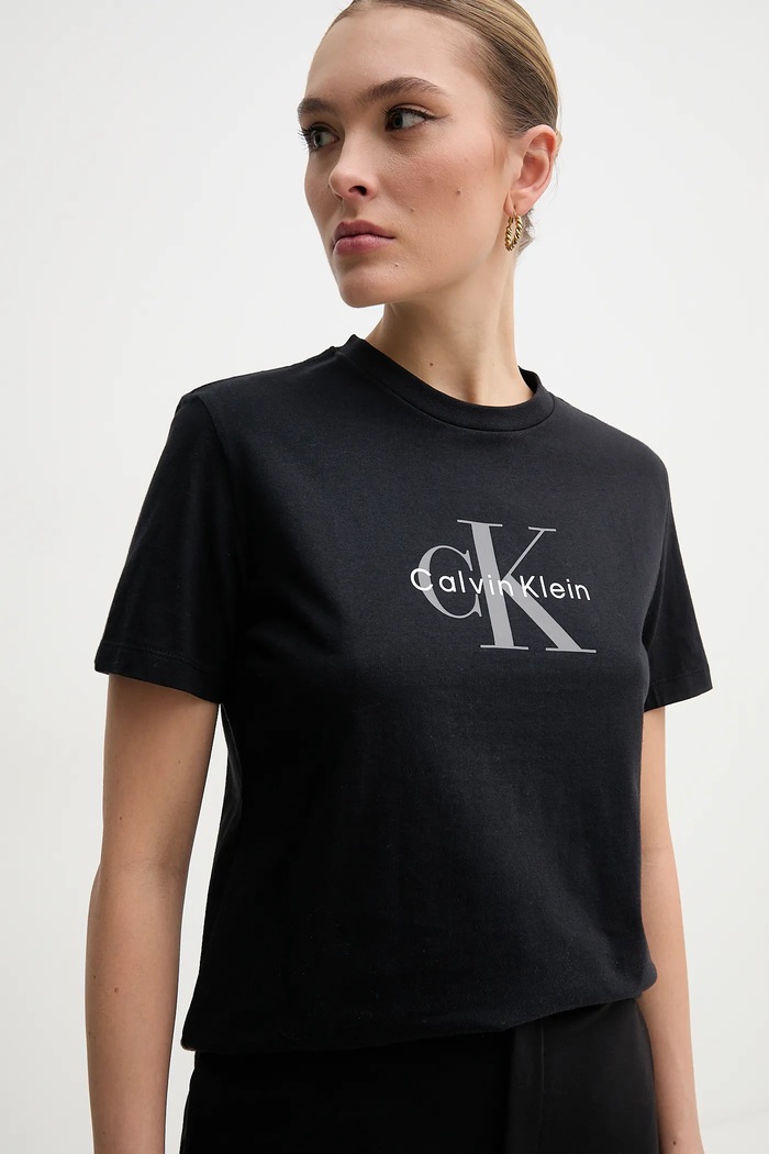 Calvin Klein Jeans tricou din bumbac negru LV047B864G