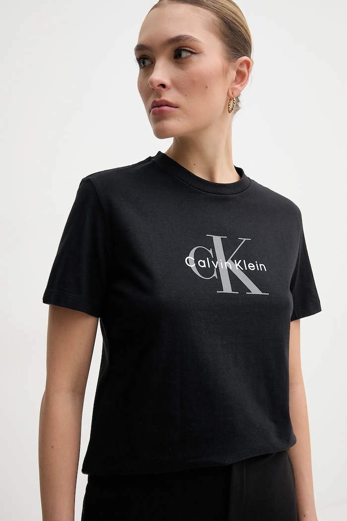 Calvin Klein Jeans tricou din bumbac negru LV047B864G