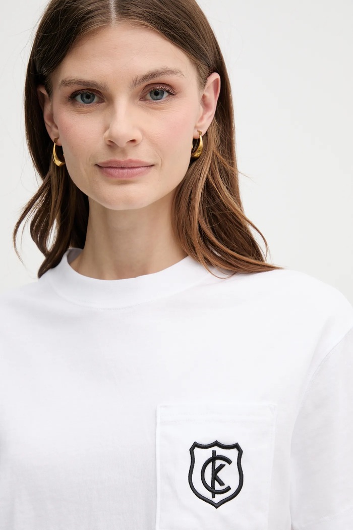 Bavlněné tričko Calvin Klein Jeans bílá LV047B847G