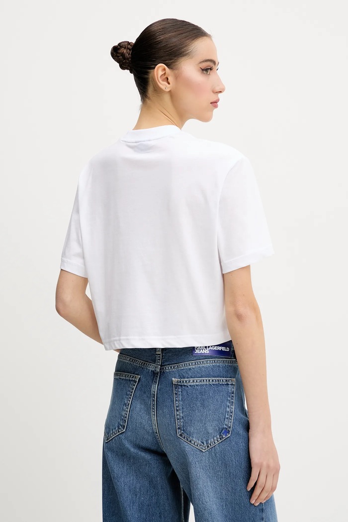 Дрехи Karl Lagerfeld Jeans тениска от памук A2W17076 бял