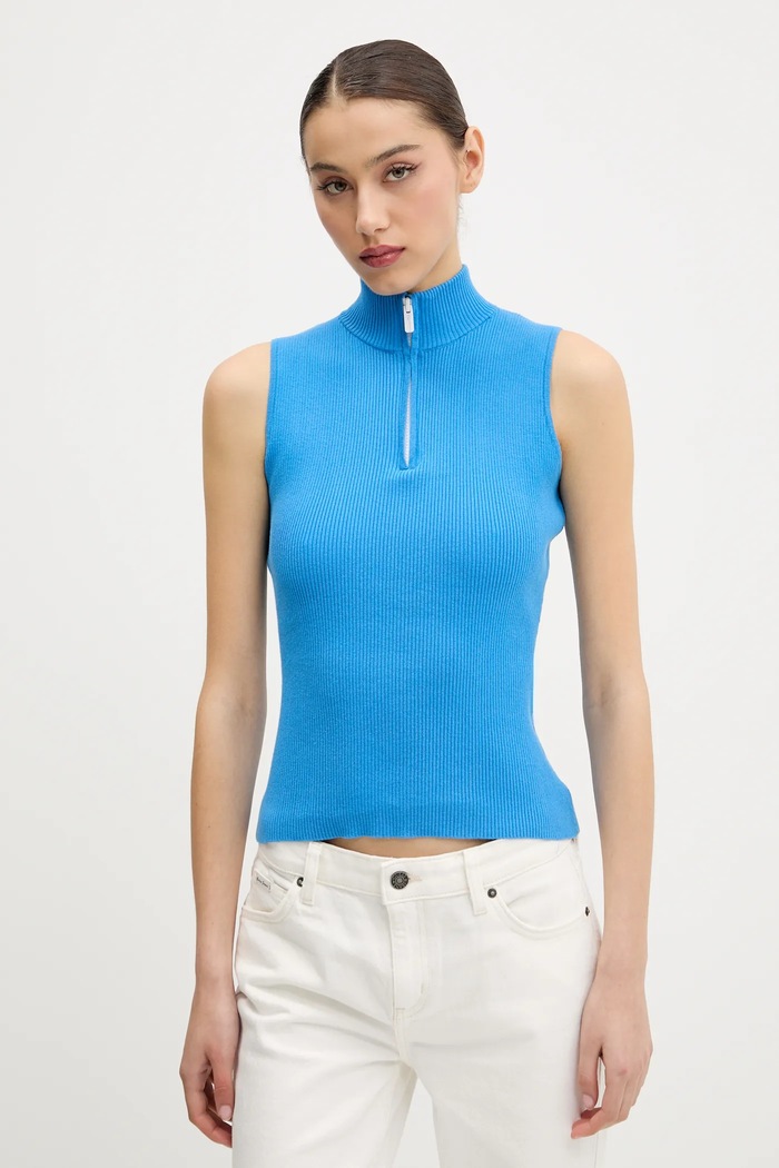 Top Karl Lagerfeld Jeans slim modrá A2W18001