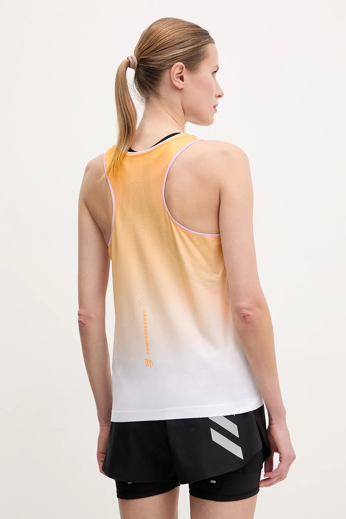 Îmbrăcăminte Compressport top pentru alergare Singlet ATSW744 bej