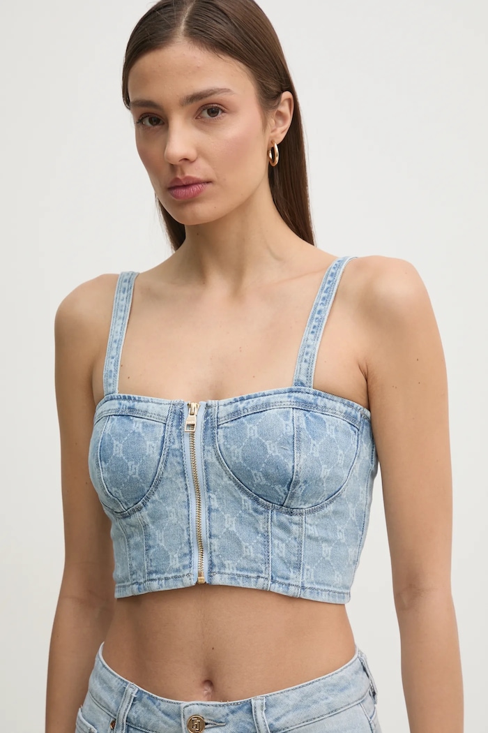 Džínsový top Gaudi slim modrá 511BD46001