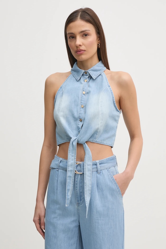 Traper bluza Gaudi bez uzorka plava 511BD46003