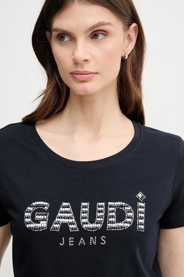 Gaudi t-shirt elasztánnal sötétkék 511BD64021