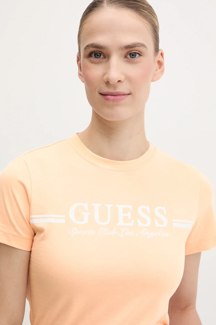 Bavlněné tričko Guess oranžová V5GI03.I3Z14