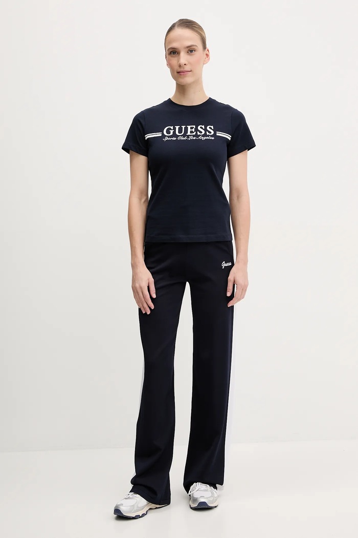Βαμβακερό μπλουζάκι Guess V5GI03.I3Z14 σκούρο μπλε SS25