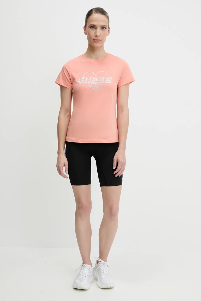 Bavlnené tričko Guess NARCISO V5GI10.K9RM1 oranžová SS26