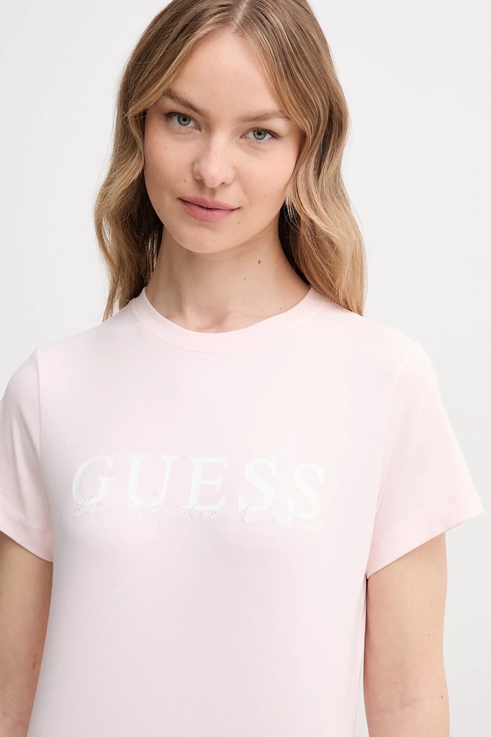 Ρούχα Μπλουζάκι Guess KAMELIE V5GI15.J1314 ροζ