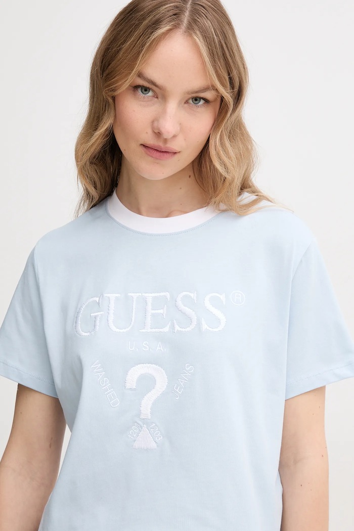 Oblečenie Bavlnené tričko Guess FILANTA V5GI18.I3Z14 modrá