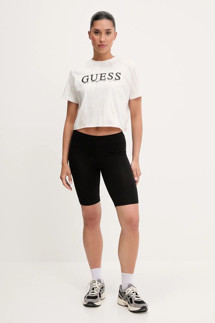 Βαμβακερό μπλουζάκι Guess GENZIANA V5GI19.I3Z14 λευκό SS25