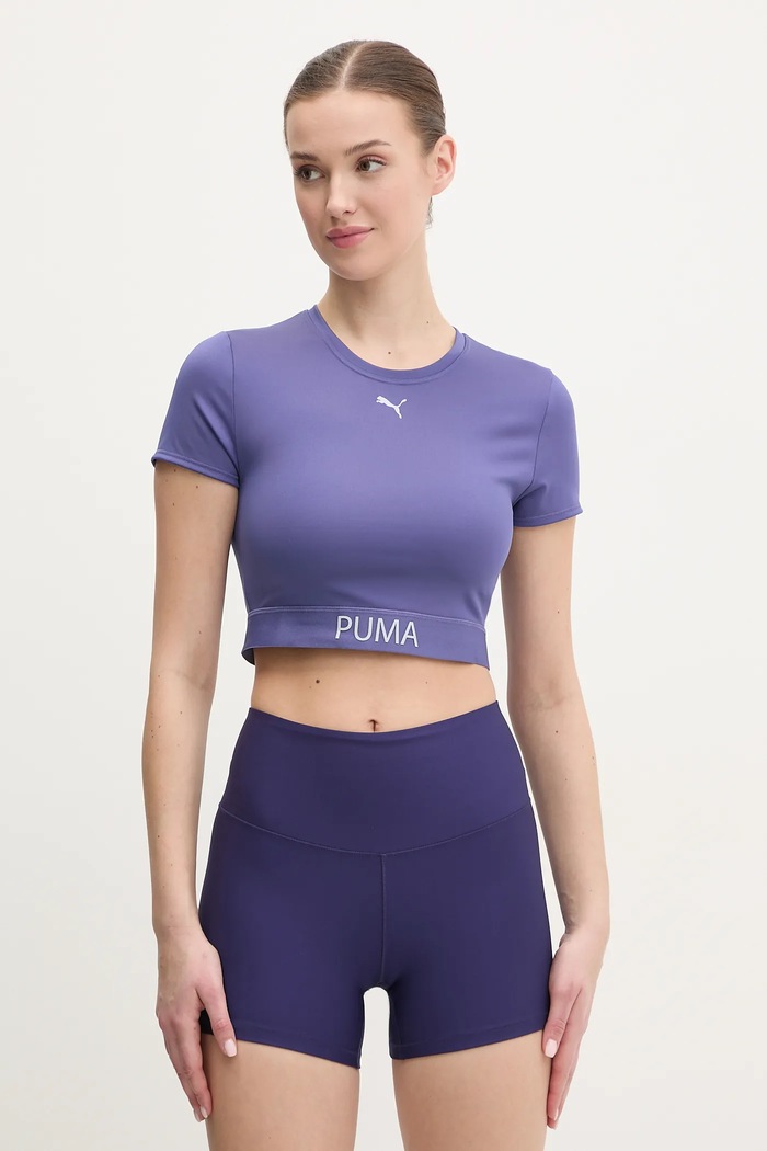 Tréninkové tričko Puma Strong slim fialová 526805