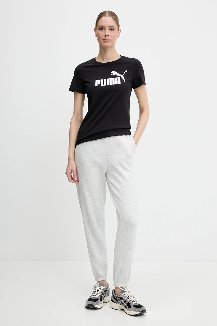Puma t-shirt bawełniany 631536 czarny AW25