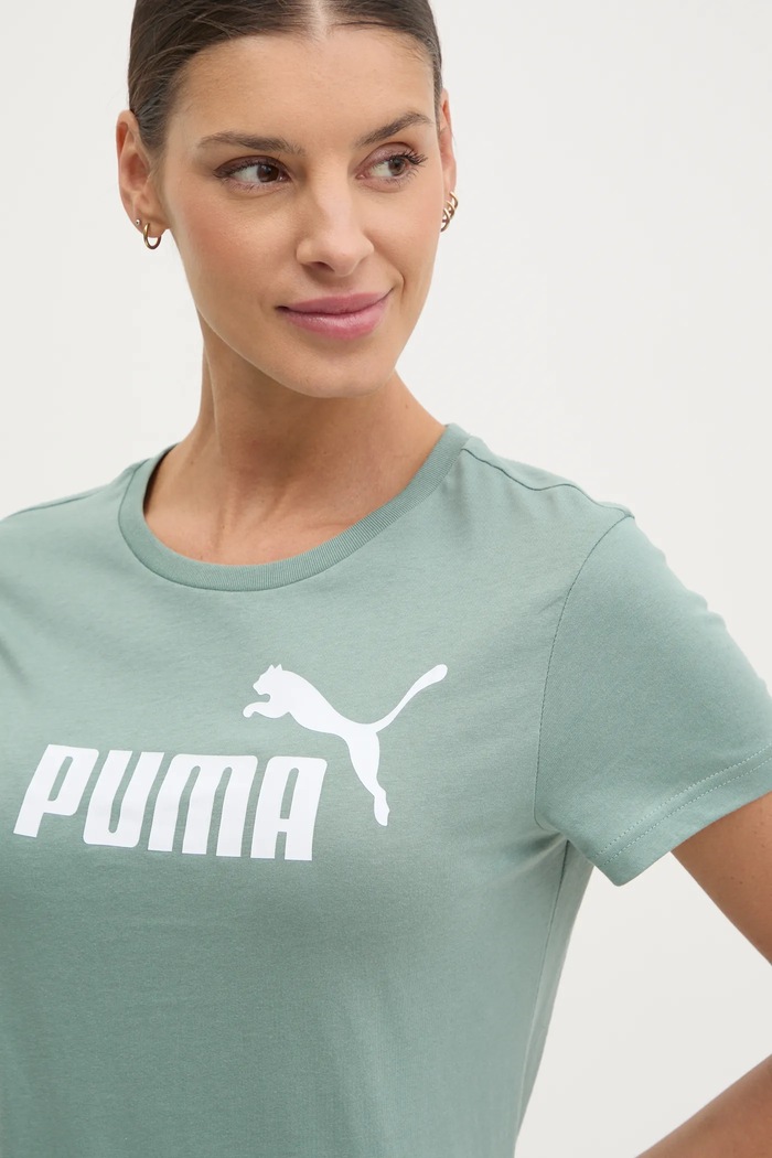Puma t-shirt bawełniany zielony 682371.