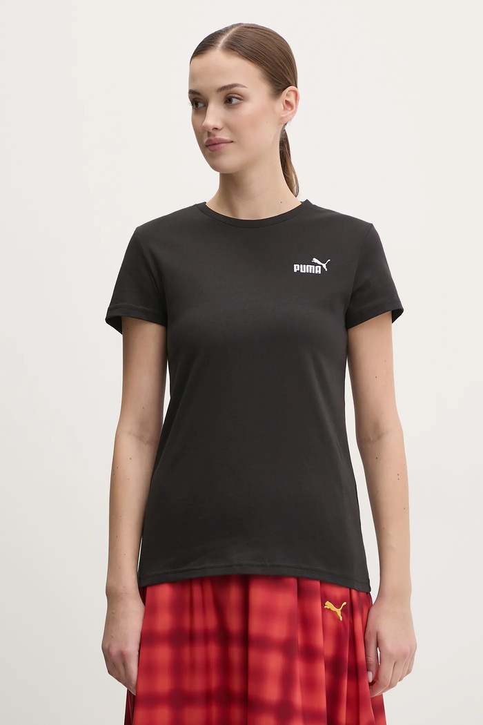 Bavlněné tričko Puma nášivka černá 682372