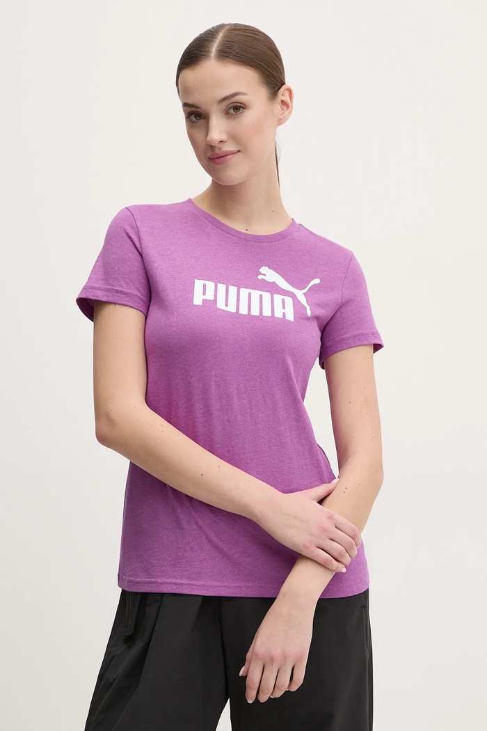 Bavlnené tričko Puma potlač fialová 684969