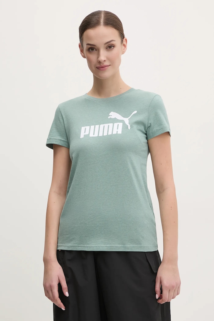 Puma t-shirt bawełniany nadruk zielony 684969