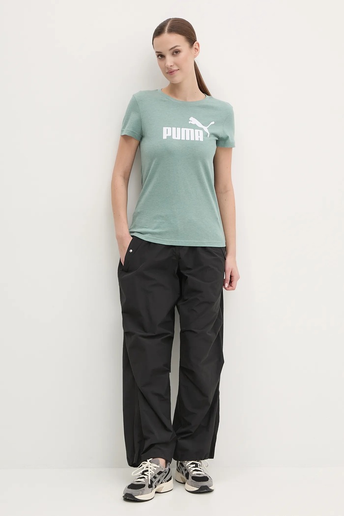 Puma t-shirt bawełniany 684969 zielony SS25